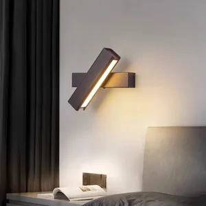 Nordic Minimalist Bedside Lamp Modern Interior Bedroom Aisle Staircase Rotate Living Room Background Wall Bracket Lamp LED Light