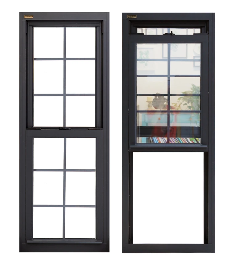 Factory Direct Sales American Standard Grids Design High Quality Single Double Hung  Aluminum Windows