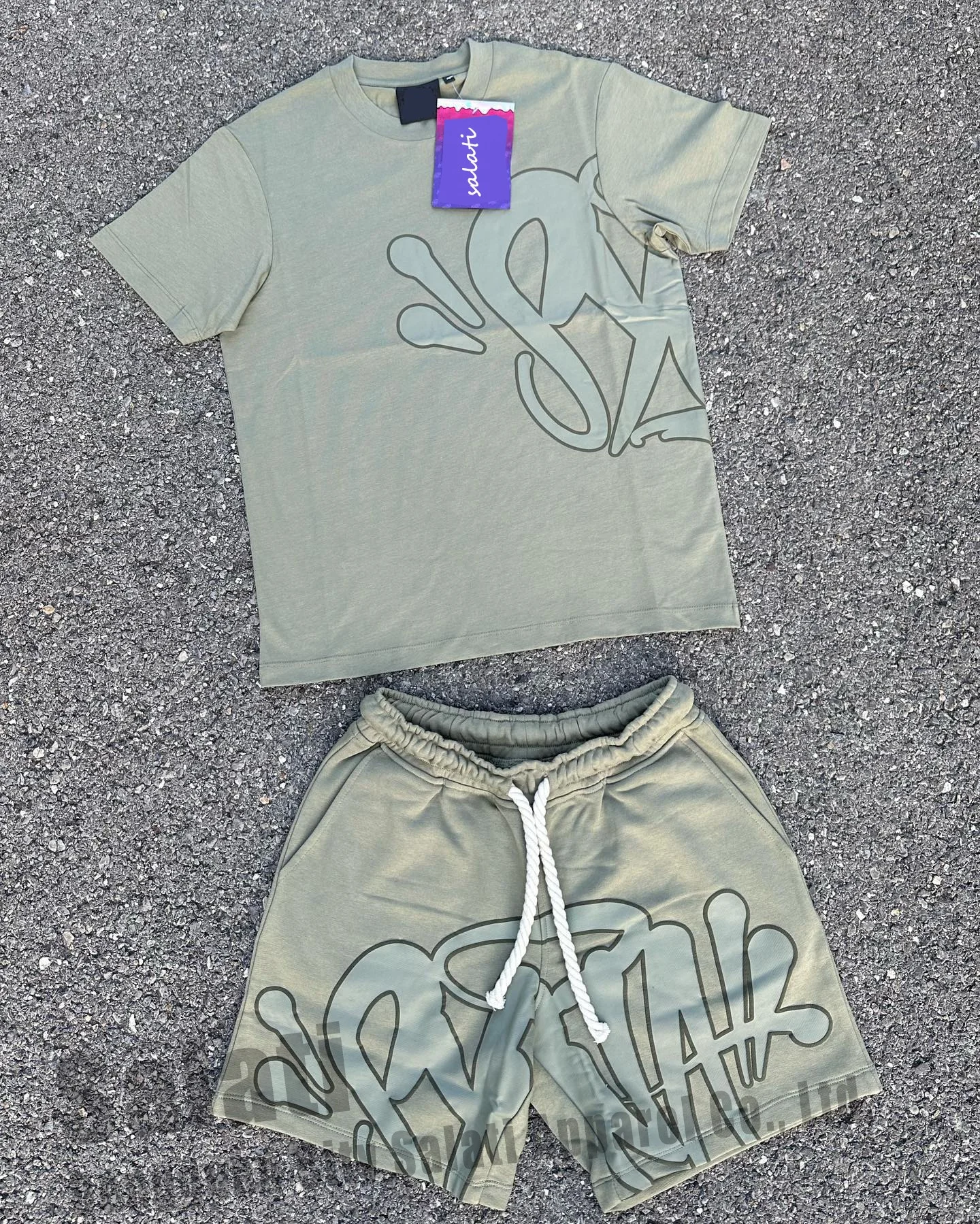 Custom Print Sweat Suits Oversized Cotton Jogger Sports Tracksuits Two Piece Summer Crew Neck Tshirts and Shorts Sets for Men gallery 2