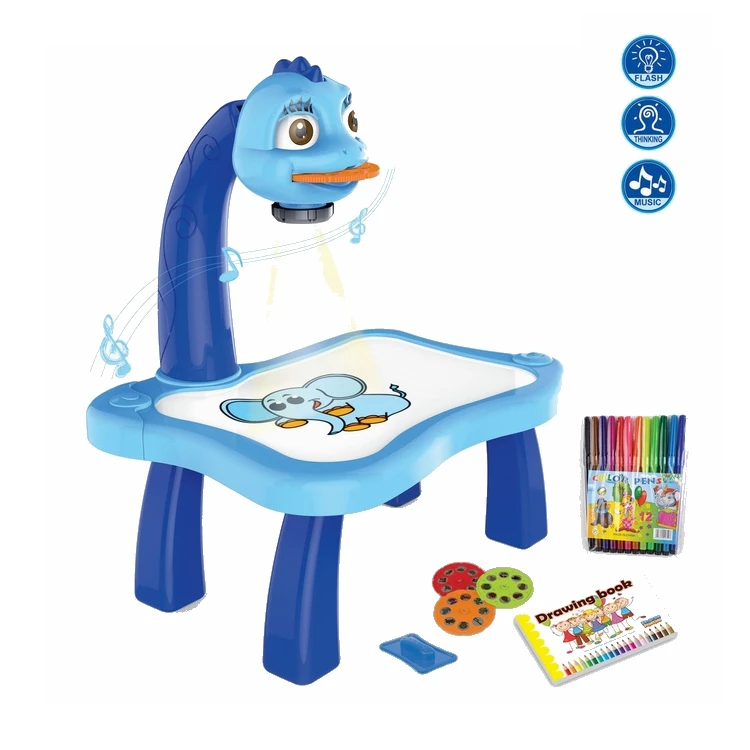 3 in 1 Projector Painting Drawing Table Educational Learning Desk Drawing  Toys with Music for Children