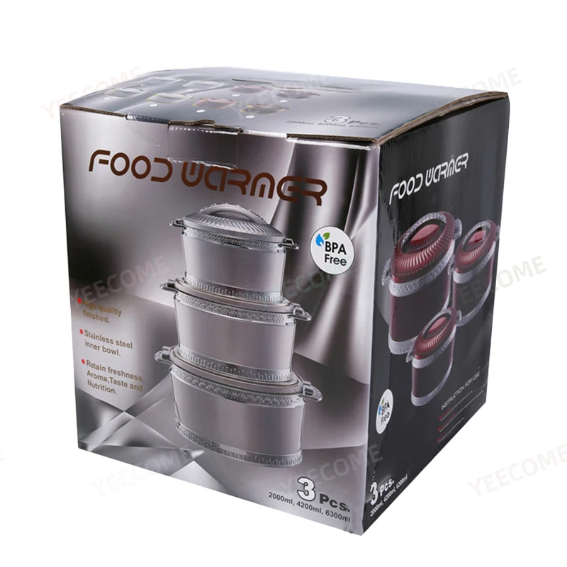 New Arrival Food Warmer Sets Of 3 Abs Plastic Handleluxury Food Warmer