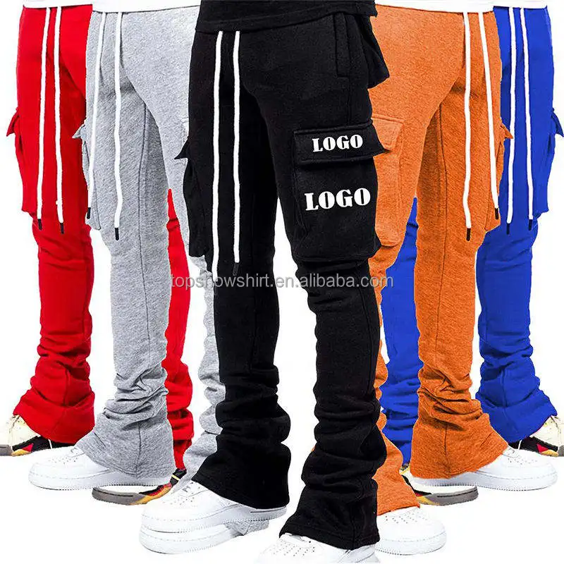 Wholesale Cotton 6 Pocket Cargo Pants Baggy Loose High Quality Stacked ...