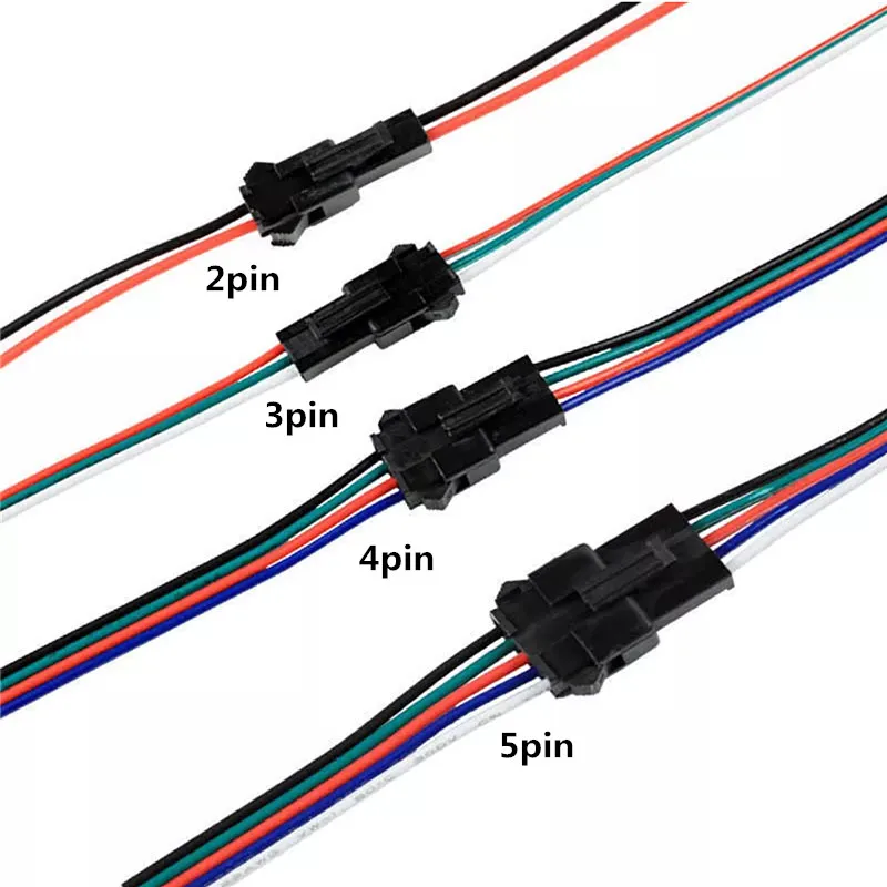 New Led Strip Connector 2pin 3pin 4pin 5pin 5050 Rgb Rgbw Sm Jst Male  Female Connector Wire Cable - Buy Led Strip Light Connector,Sm Jst Male  Female 