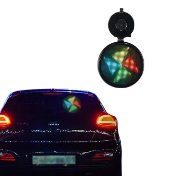 Promotion New Smart Wifi Digital Programmable Mood Emoticon Sign Message Round Screen Car Led Rear Window Display For Auto