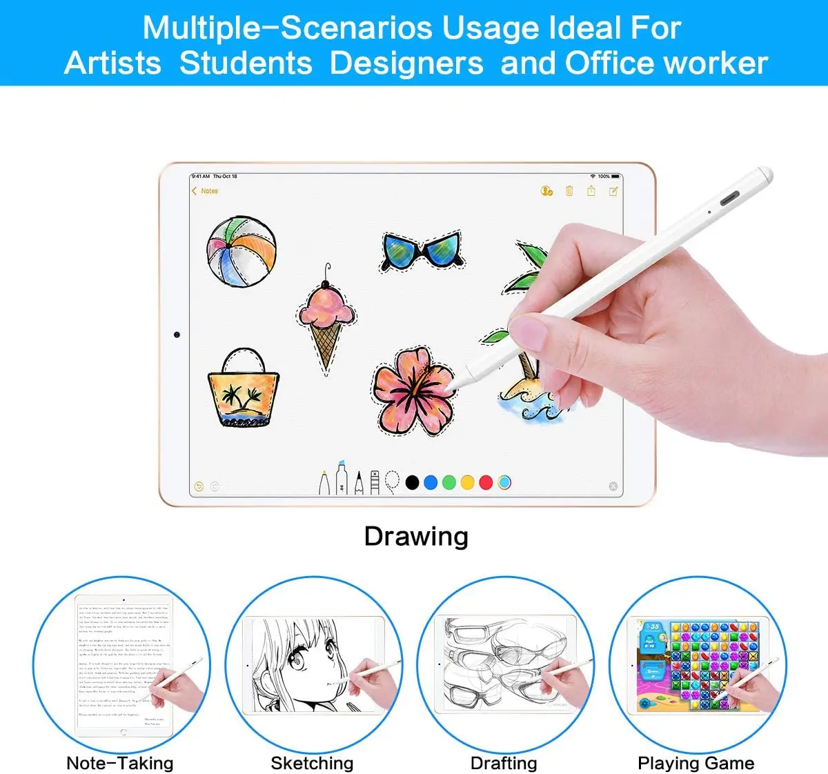 COO Factory Custom Touch Pencil for Apple Ipad Stylus Pen Active Stylus Pen for Apple Pencil iPad Mini Pro Air