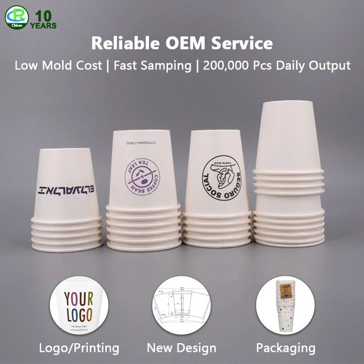 Factory price Customization Single Wall 4oz Paper Cups Disposable Cup With Lids Used in Cafe Touba in Senegal