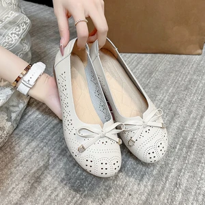 Women's High Slip-On Flat Shoes Summer Autumn Spring-Versatile Comfortable Footwear Rubber Light Weight Softness Boxed Flower