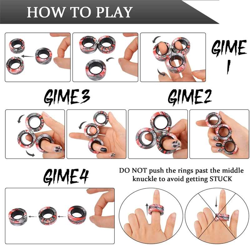 Spinner Rings Fidget Toys,Anxiety Relief Therapy Rings Fidget