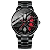 Bracelet en acier inoxydable sans rotation - Rouge