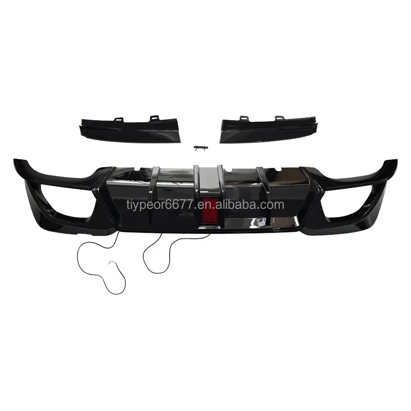 product tiypeor rear diffuser rear lip with lights for bmw 3 series g20 modified body parts 2019 2022 auto modified accessories-4