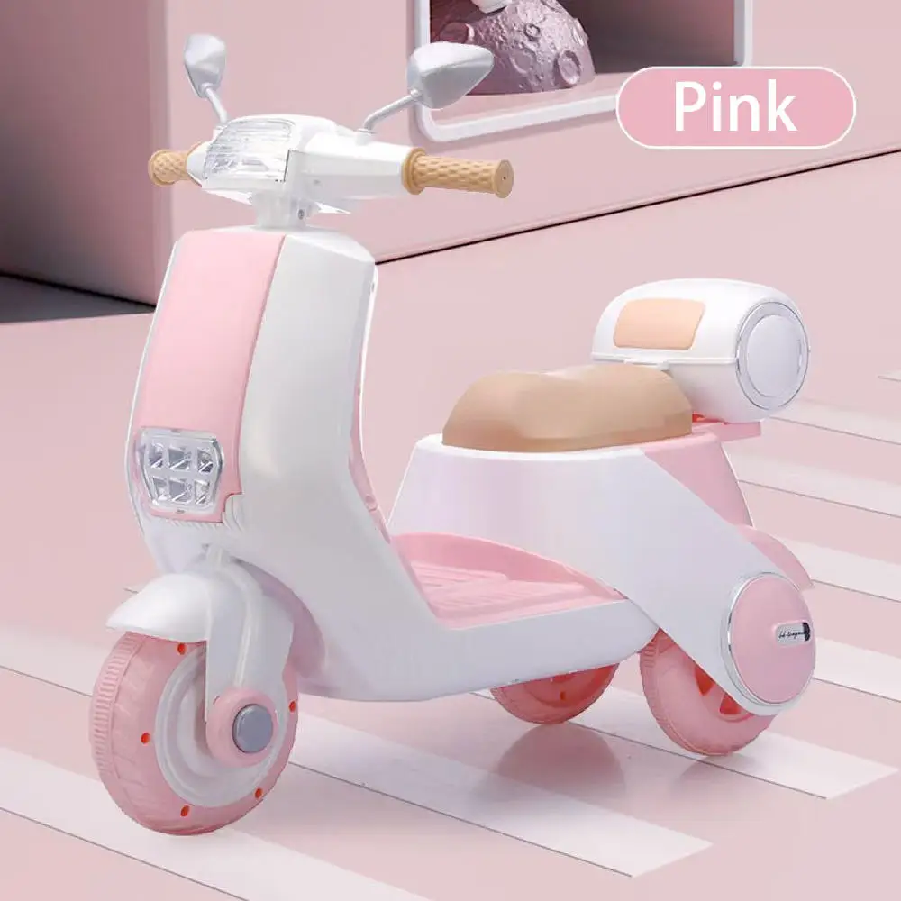ピンクの6V充電式ベビー玩具車、子供用電動バイク、女の子/子供用電動