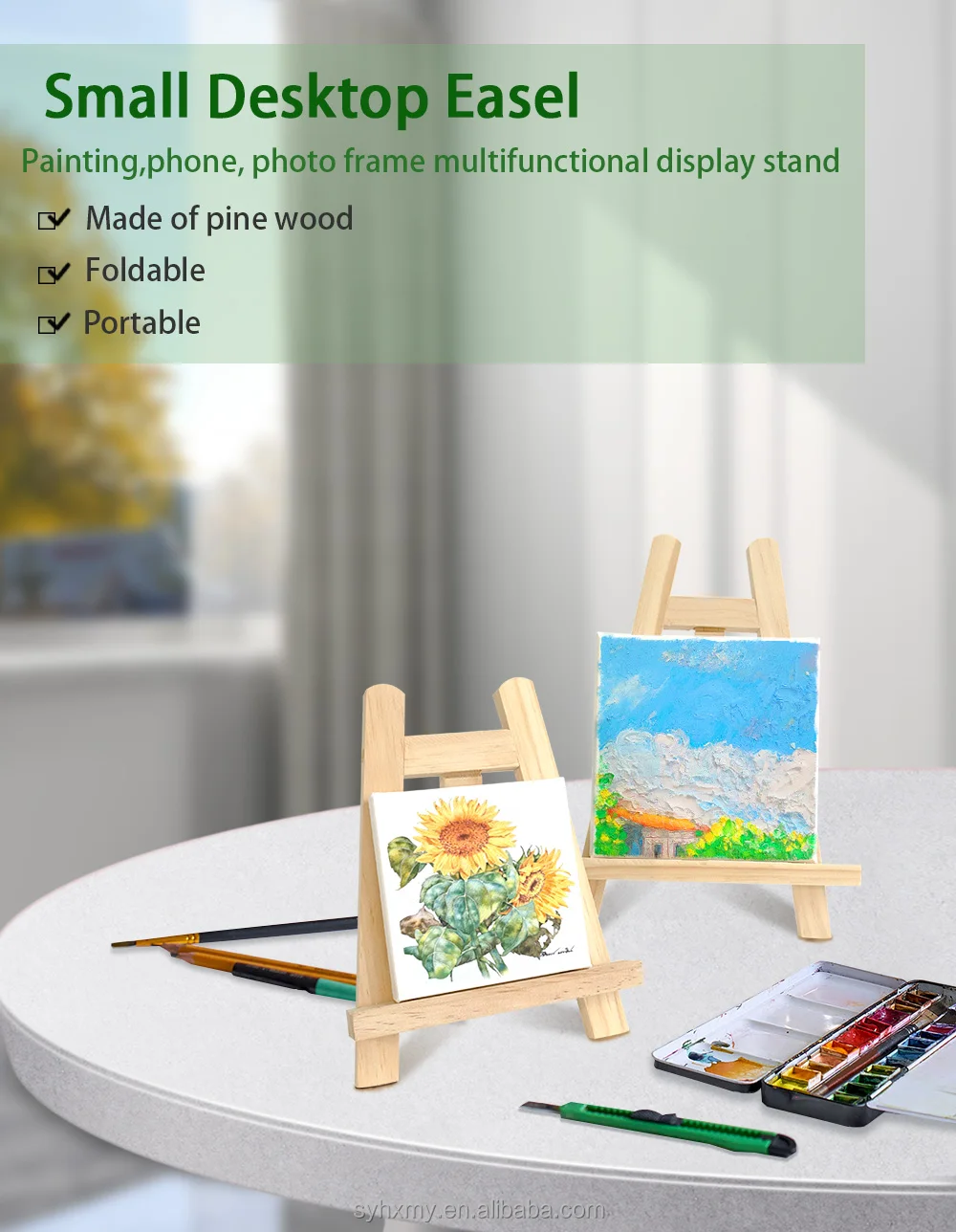 Wooden Tabletop Easel Display Stand Kids Painting Mini Art Easel