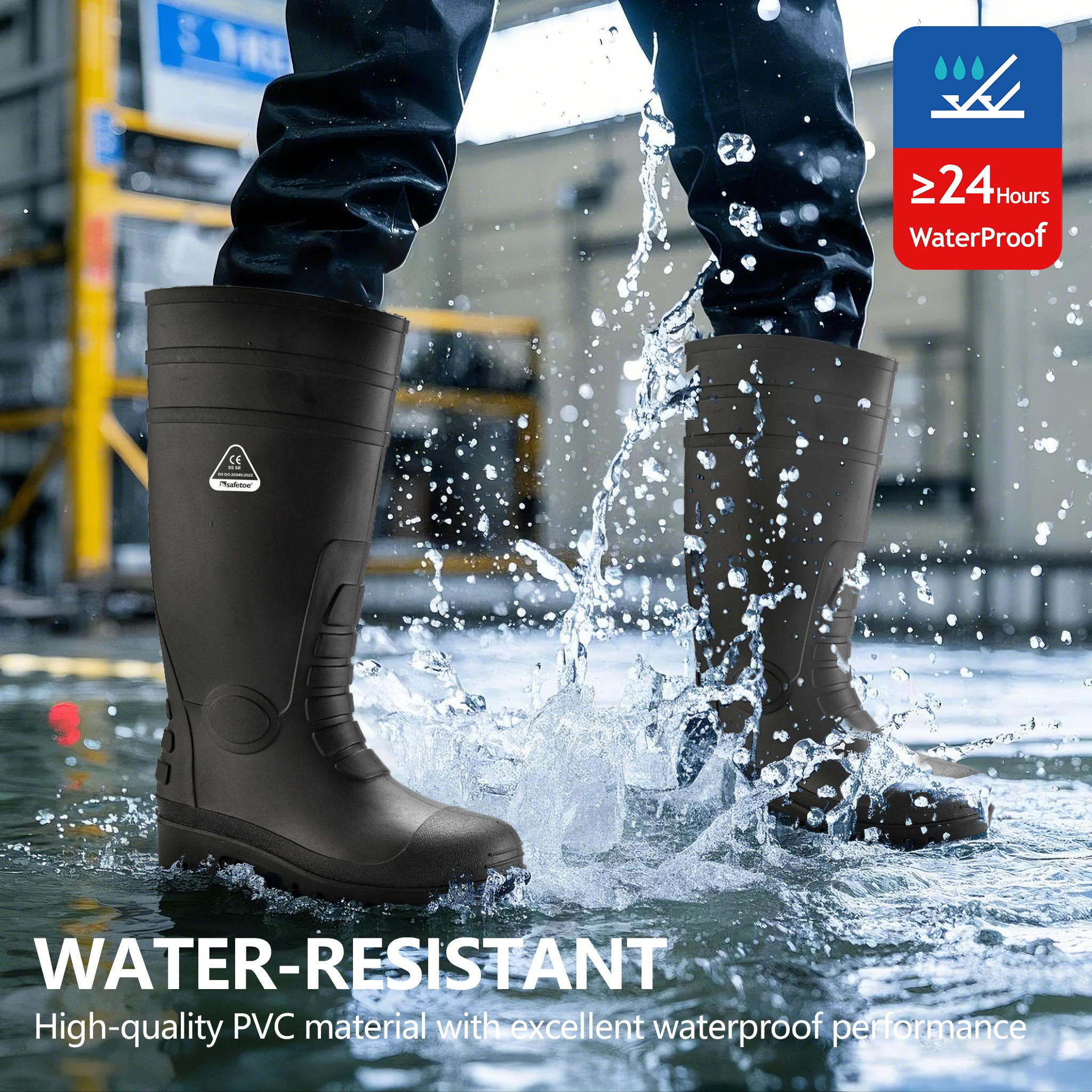 Botines Lluvia Mujer Botas De Seguridad Industrial Botas De Agua