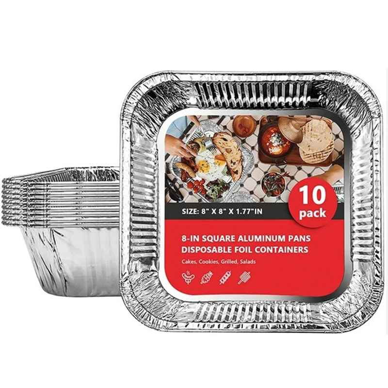 OEM ODM 450ml 800ml 1000ml 2400ml 9700ml Microwave Oven Safe Use Silver Aluminum Foil Tray with Smooth