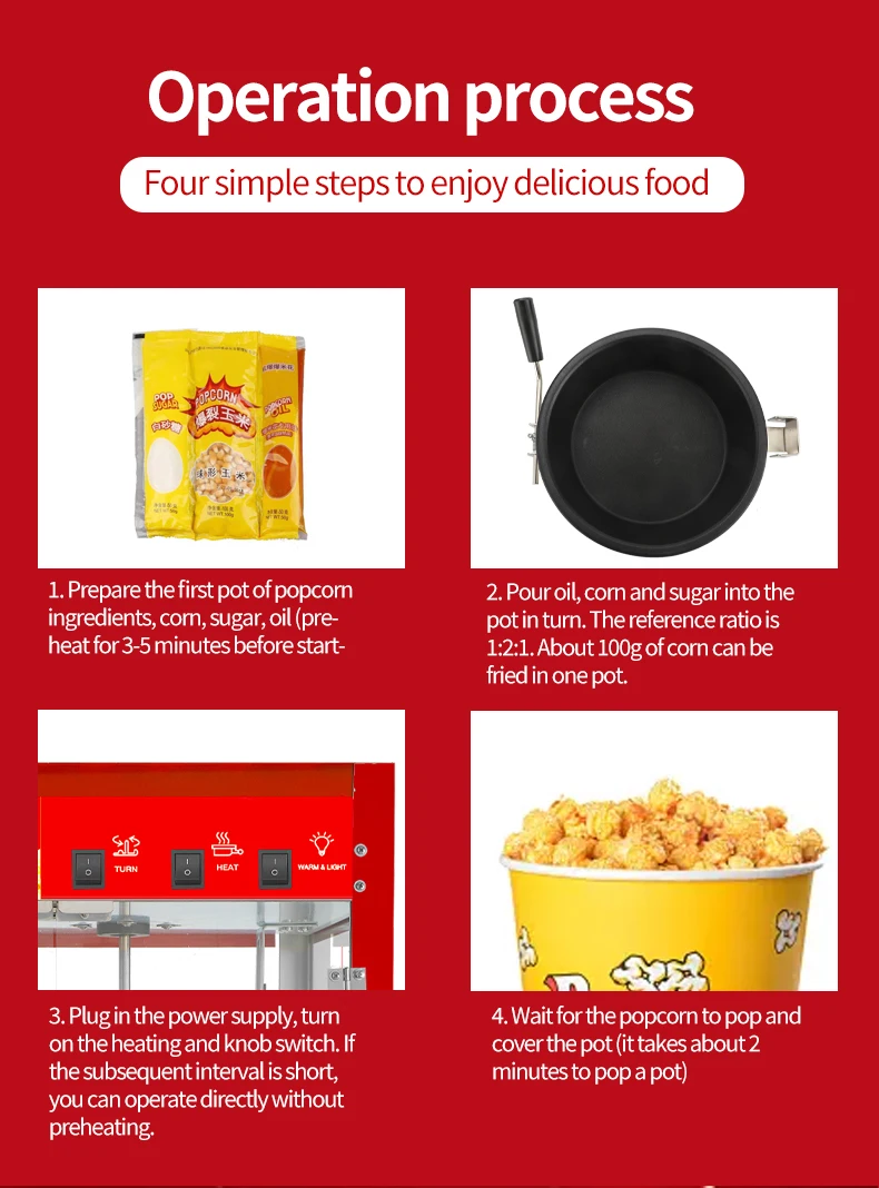 Large Double-Pot Electric Popcorn Machine Fully Automatic for Commercial Restaurants for Christmas Events 220v