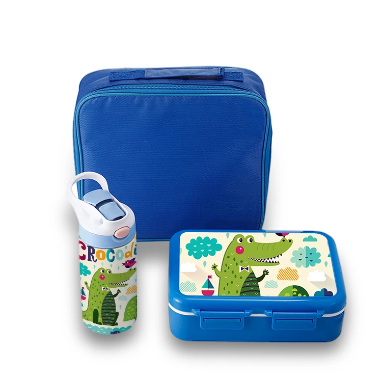 Cute Kids Plastic Bento Lunch Box With Water Bottle And Lunch Bag Sets ...