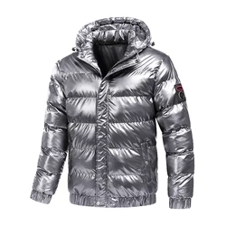 【新品タグ付き】DECEMBERAY メンズXL Men's Shiny Bubble Jacket - Winter Puffer Coat with Logo