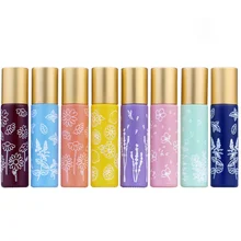 High Grade Luxury Colorful Glass Perfume Gradient Color Roller Bottle With Roll On Caps