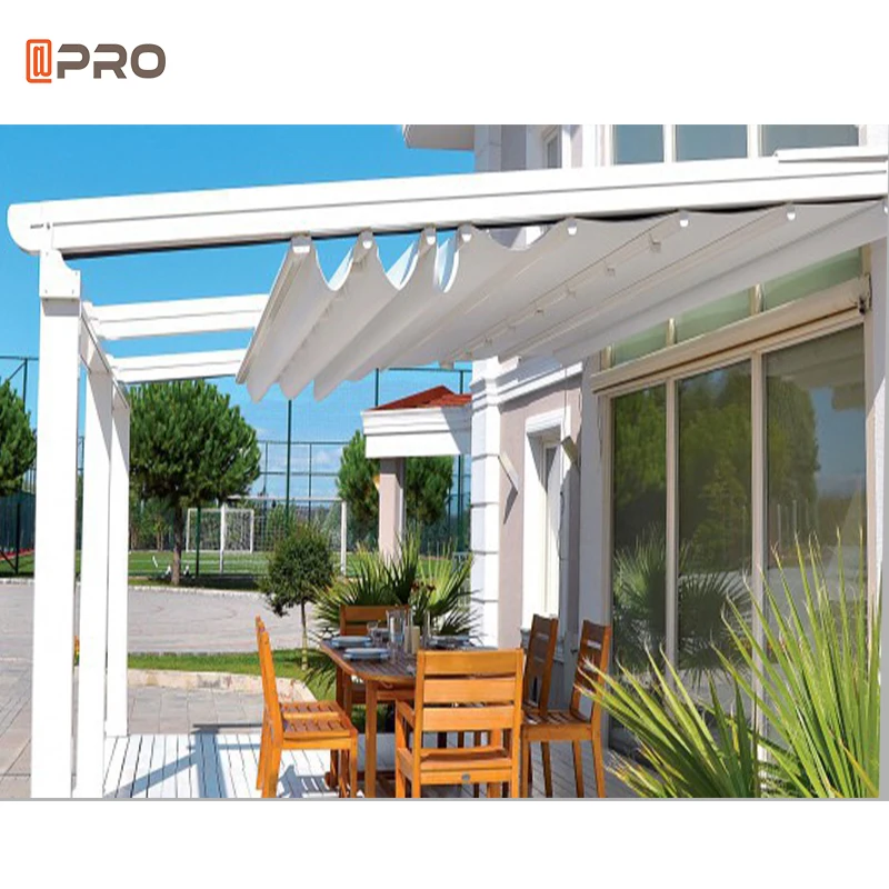 Retractable Metal Pergola Terrace Gazebo 6M Weather Resistant Pergola
