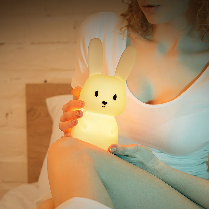 Rabbit USB Rechargeable Portable Kids Silicone Night Light Bunny