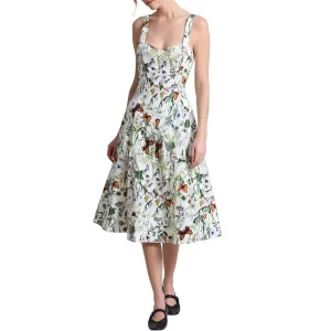 Floral Print Midi Dress Women Elegant Romantic Summer Washable Casual Sexy Vintage Bohemian Top Plus Party Blouses Free Shirt