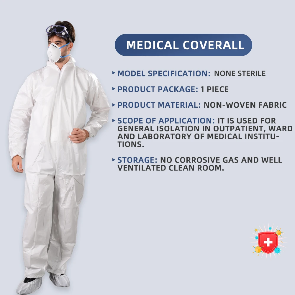 Free Sample  Disposable Microporous Coverall Plastic Waterproof Overall Oil WorkWear Uniform Coveralls