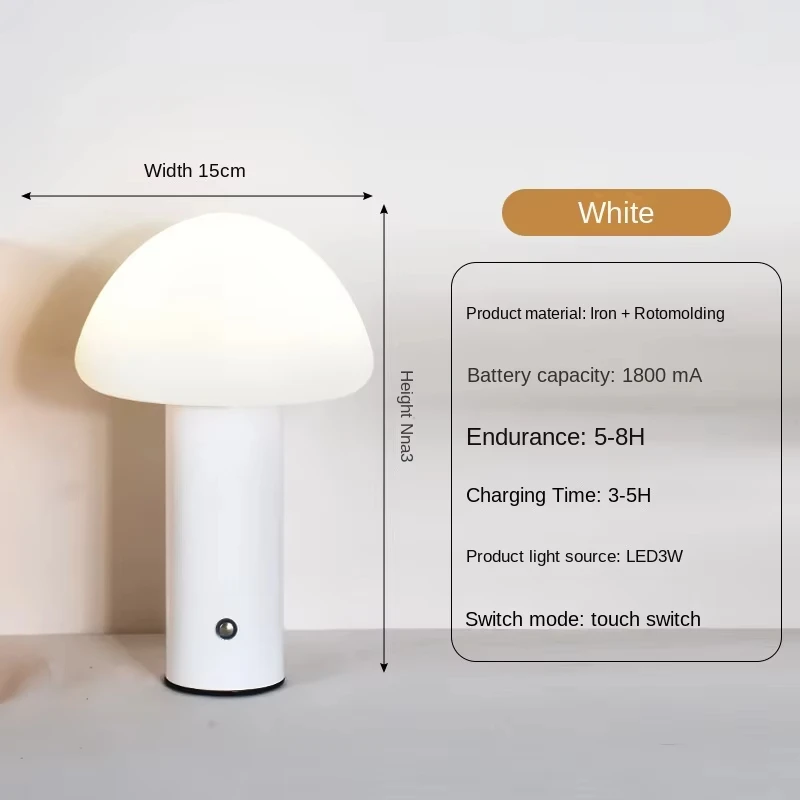 product mushroom shape rechargeable table lamp creative touch bluetooth connectivity clear bar nightlight for bedside  camping-43