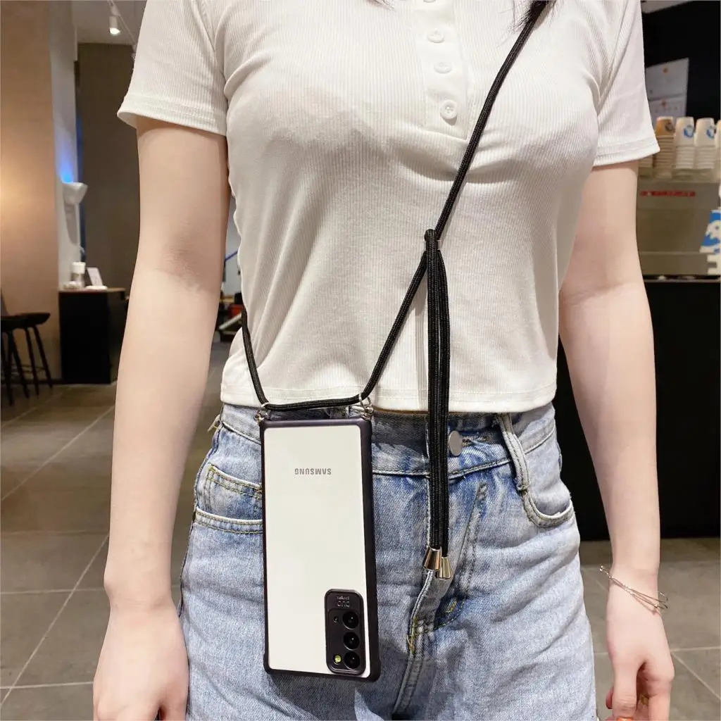 Strap Cord Chain Phone Case For Samsung Galaxy Note 20 Ultra S20 S10