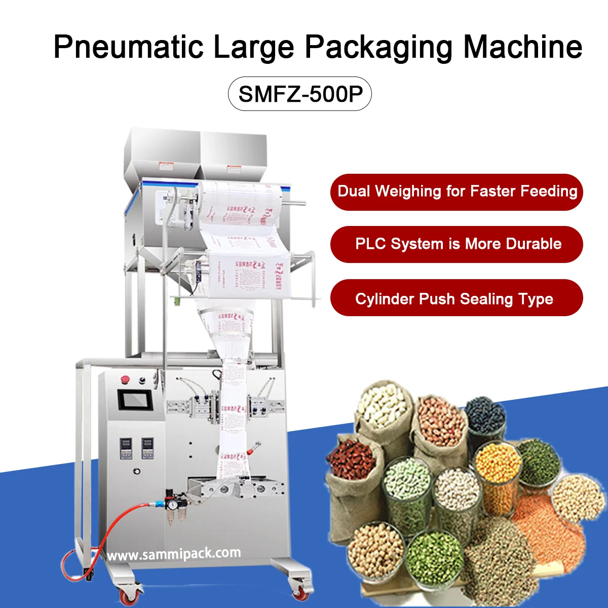 Industrial Automatic Packaging Machine for Granules Powders Tea Food in Bags Double Weighing PLC System Fast Packager 0