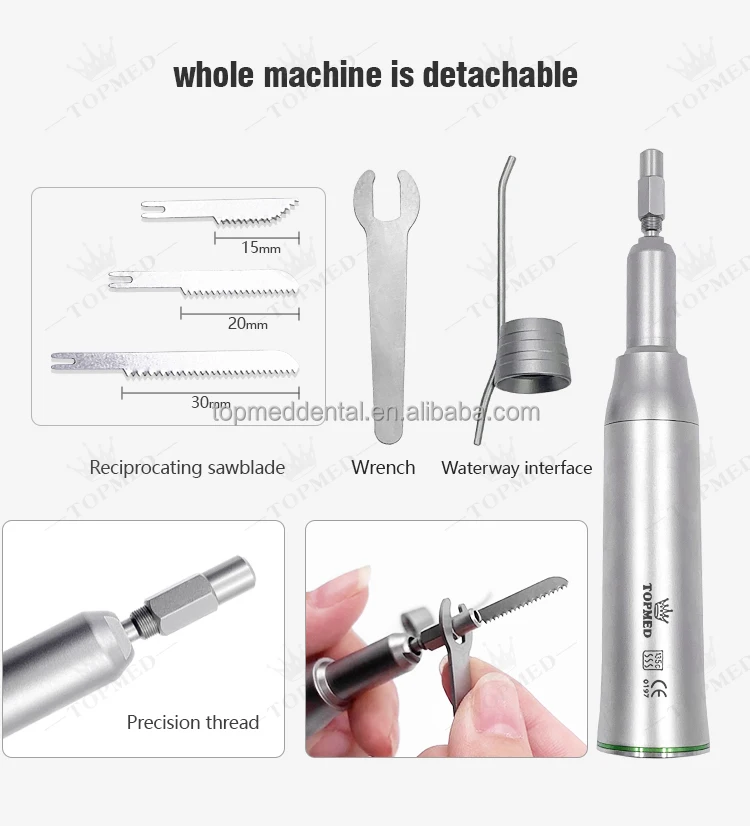 Vibration Setting Dental Handpieces Straight With 3 Saw Blades Anti