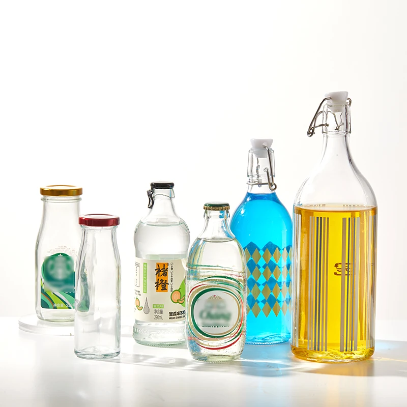 Soju Korea Fruit Flavored Liqueur Glass Bottle glass clear soju blue bottle bchampagne soju glass bottles for alcoholic