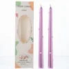 Bougie laque perle violette avec autocollant camélia blanc