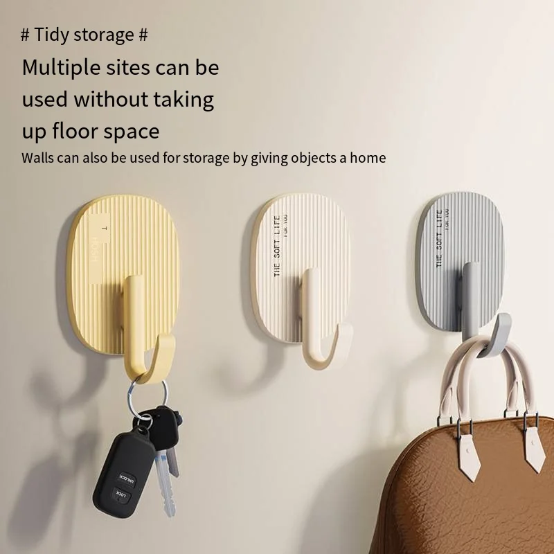 Non-punch novelty hooks malagkit malakas na load bearing door sa likod ng malagkit na novelty hooks Kitchen bathroom wall wall walang traceless backpack hanging shelf