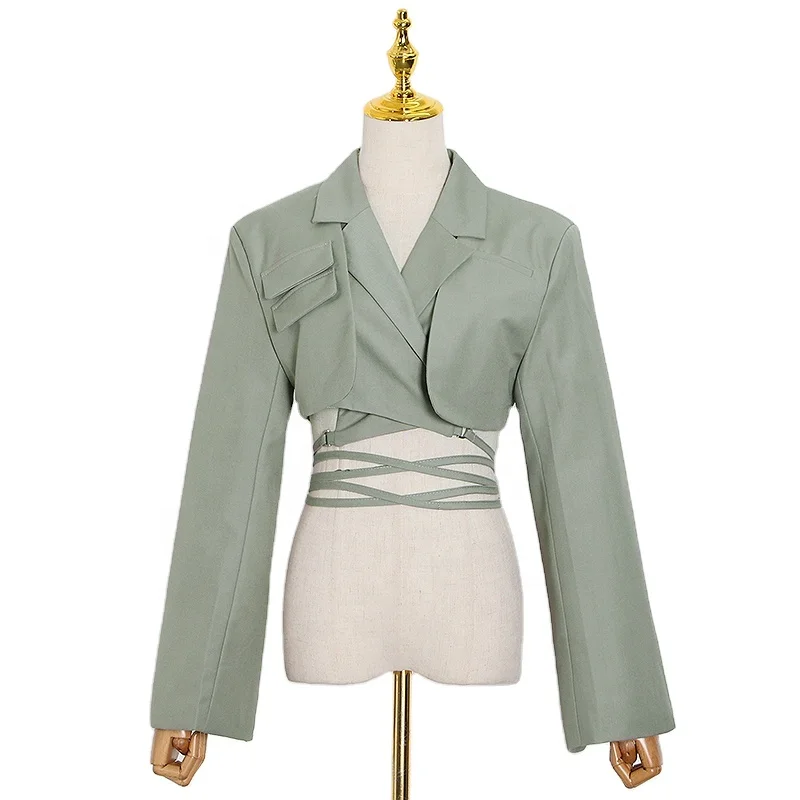 Женский блейзер TWOTWINSTYLE облегающий Блейзер составного кроя с отложным воротником и длинными рукавами 2019