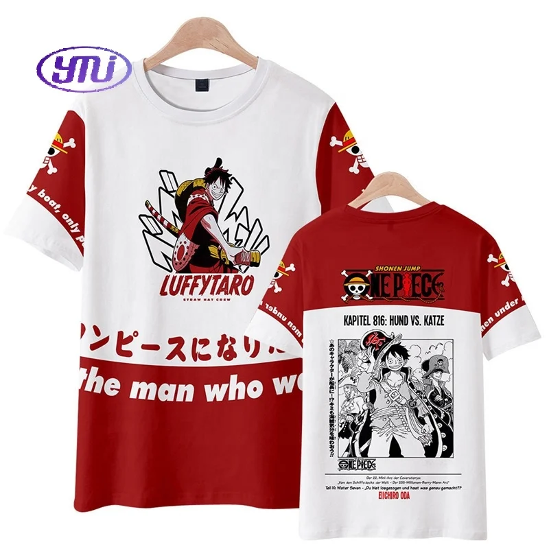 Veste One Piece Zoro Moon One Manga T-Shirt Luffy Pour Homme Anime Piece, Rouge, XL Tee Shirt One Piece Homme