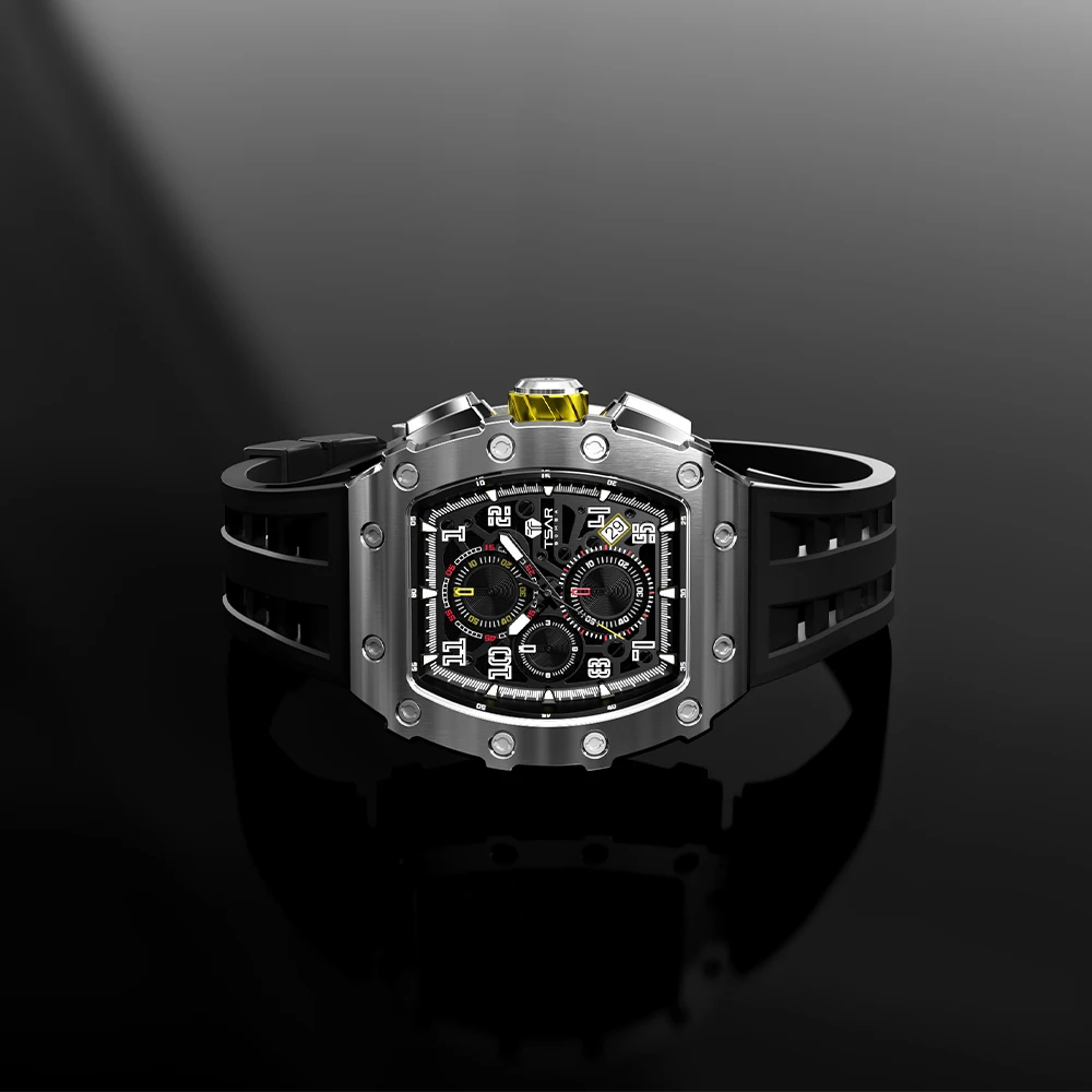 OEM & ODM Supported 5 ATM Diver Wristwatch for Business Silicone Band Mens Watches