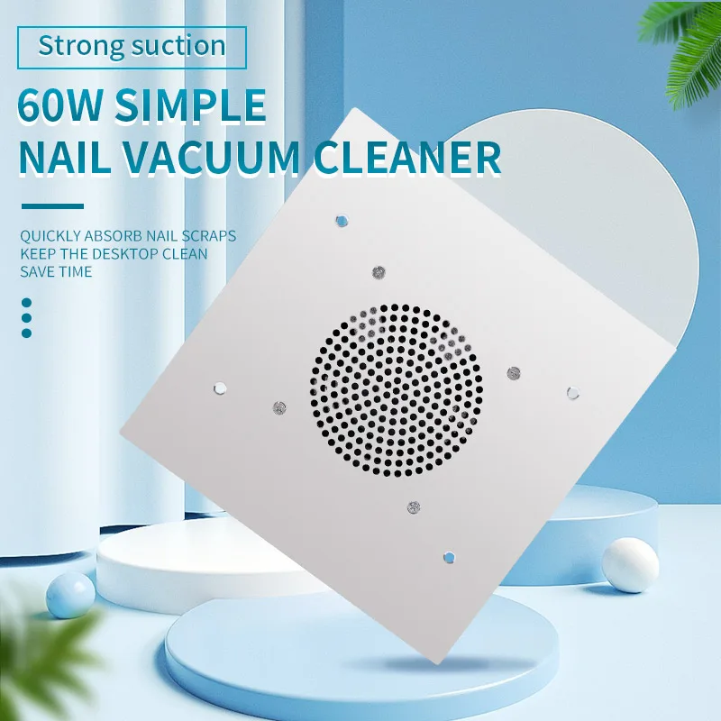 60W Table Embedded Nail Dust Suction Collector High Power Desktop Filter Nail Vacuum Cleaner Salon Manicure Machine