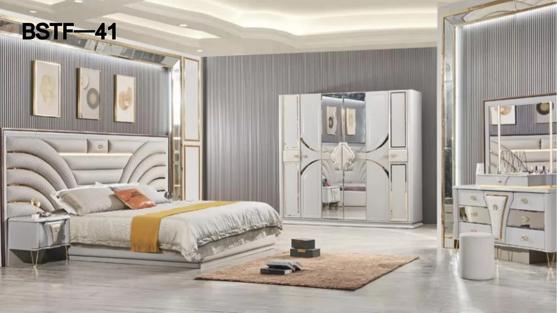 Modern Luxury Bedroom Furniture Sets King Size Hotel Beds Cheap