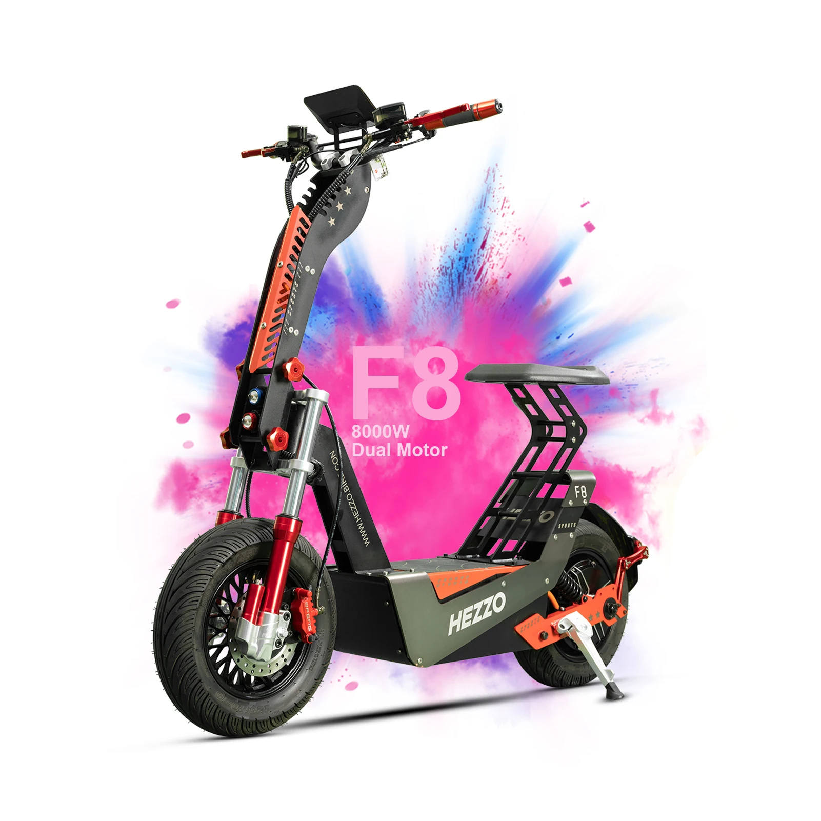 Электросамокат Hezzo F8, 8000W, до 120 км, IPX4, складной