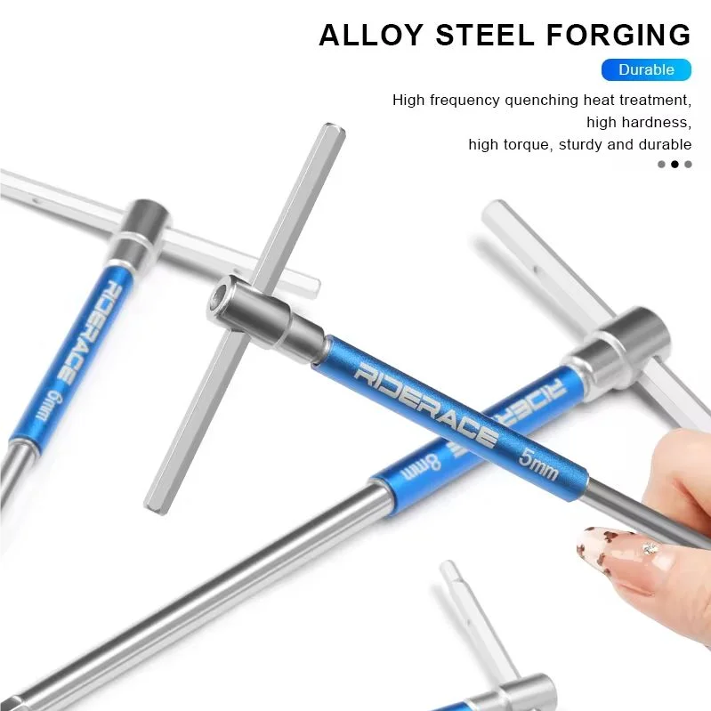 RIDERACE Bicycle Allen Hex Key Wrench Hand Bike Repair Tools Set T Handle 2/2.5/3/4/5/6/8/10mm CRV Steel Inner Hexagon Spanner