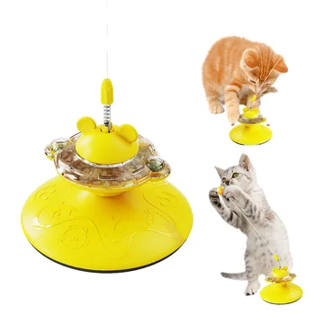 Yellow Food Dispenser Hot Selling Trending Pet Products  Fashionable Market to America Playing Food Cat Toys