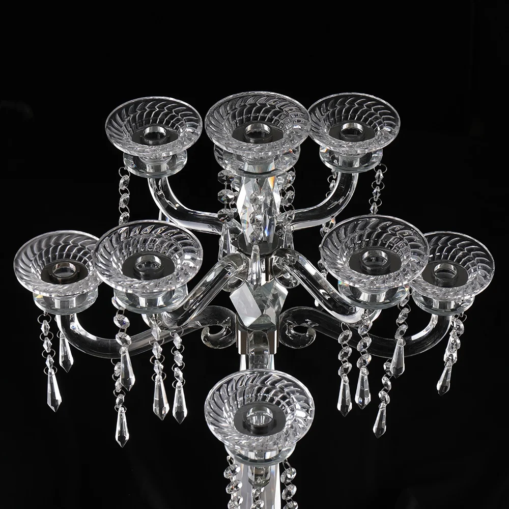MH-Z154 стеклянный канделябр 9 рук хрустальный свадебное украшение