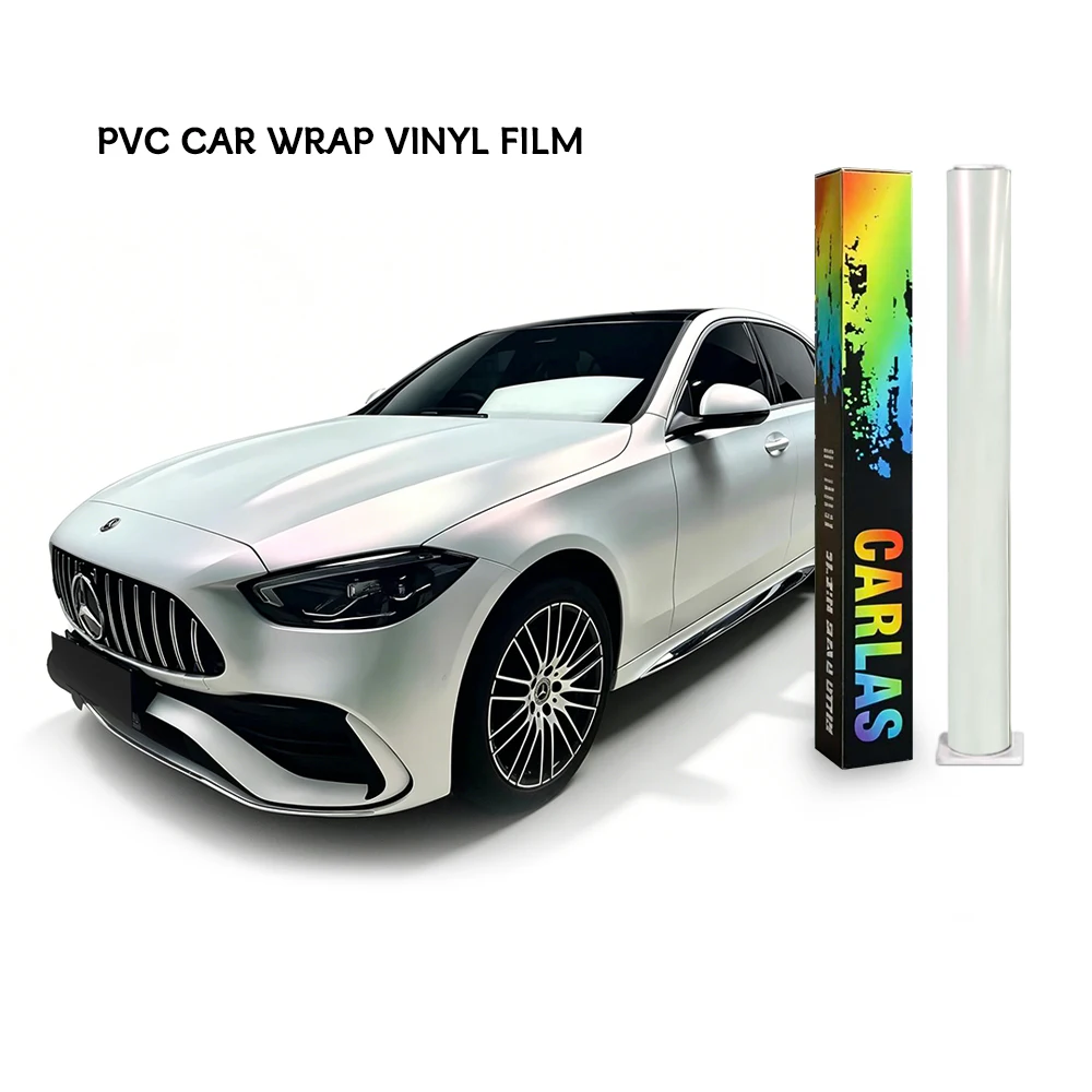 Carlas 1.52 16 M White Variation Series Glossy Color-Changing Film Pvc Automotive Wrap Film Car