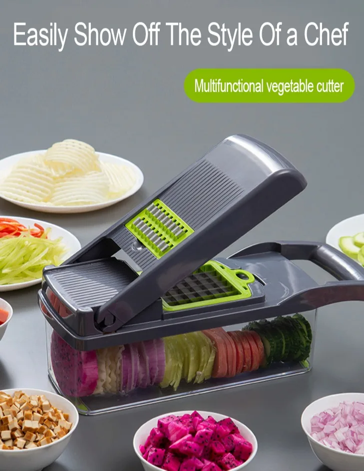 Adjustable Vegetable Cutter Onion Chopper Mandolin Slicer Pro 12 In