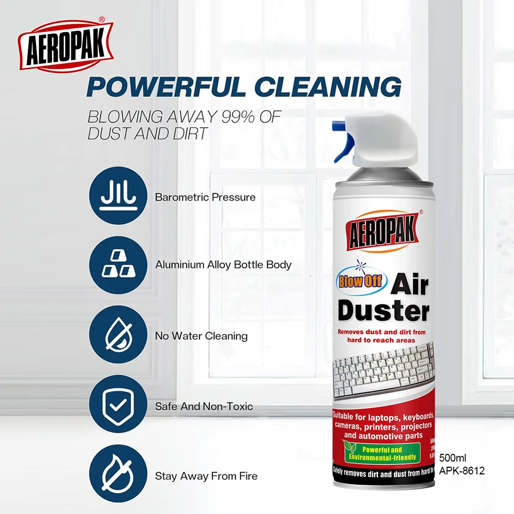 Aeropak 500ml Dust-Off Compressed Gas Duster Blow Off Air Duster Air Duster Spray