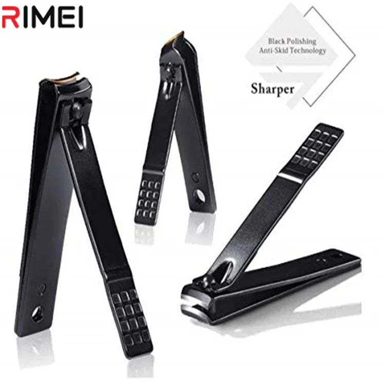 Nail Clippers with Catcher Sharp Durable Bionic Design for Male Plating  Stainless Steel Black 