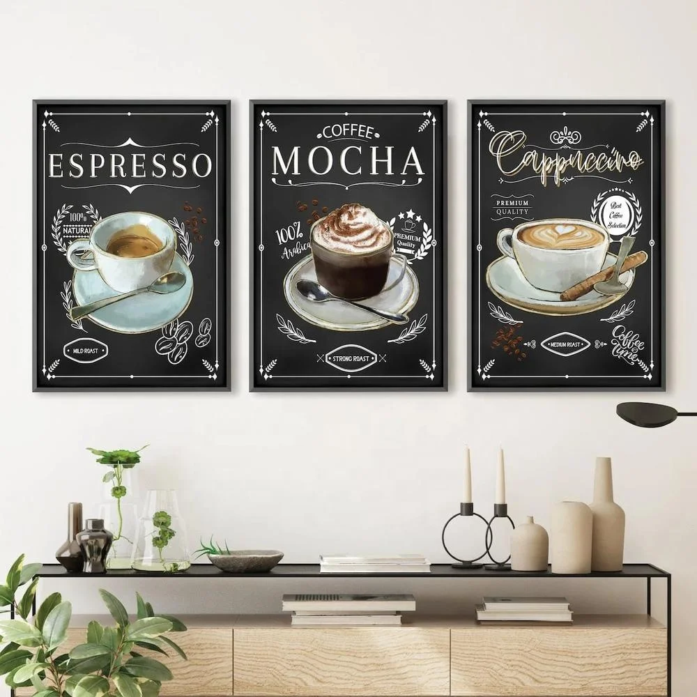 Trang Trí Bắc Âu Sang Trọng Tranh Sơn Dầu Cà Phê Espresso Mocha Và ...