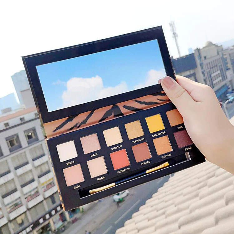 Дешевые 12 видов цветов мульти-серия метка частного назначения Пользовательские палитры теней для век животных макияж веганских материалов