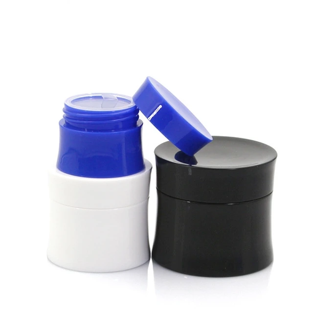 TOSUN 15g 30g 50g White Black Blue Empty Double  Wall PP Plastic Cosmetic Face Cream Jar packaging