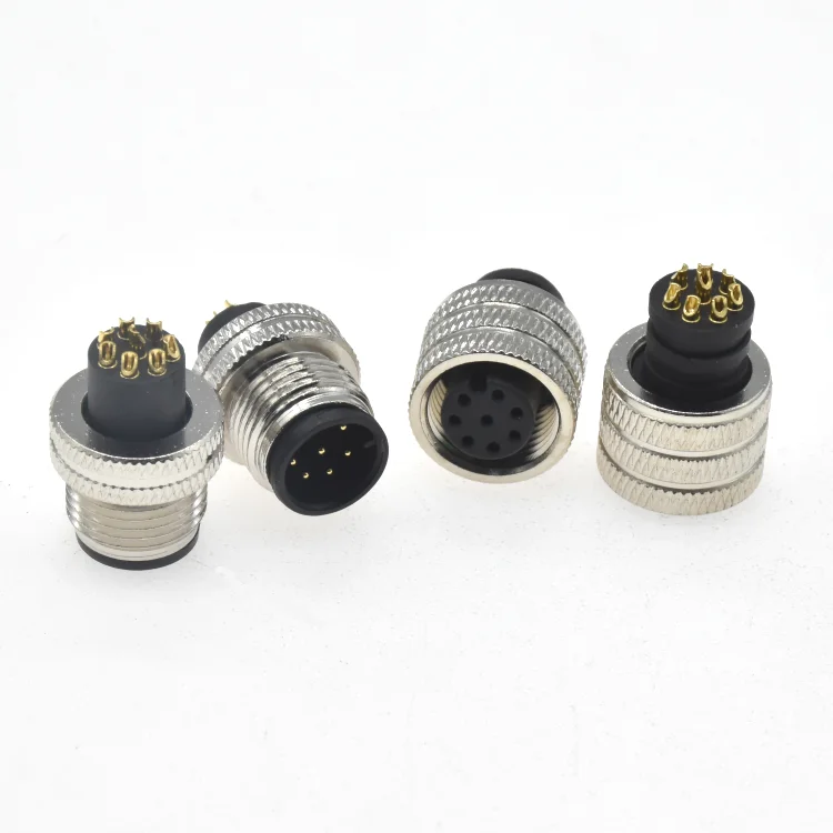 Waterproof Connector Moldable Male Female M12 Circular Connector 8pin a Code Electrical Connector Plug